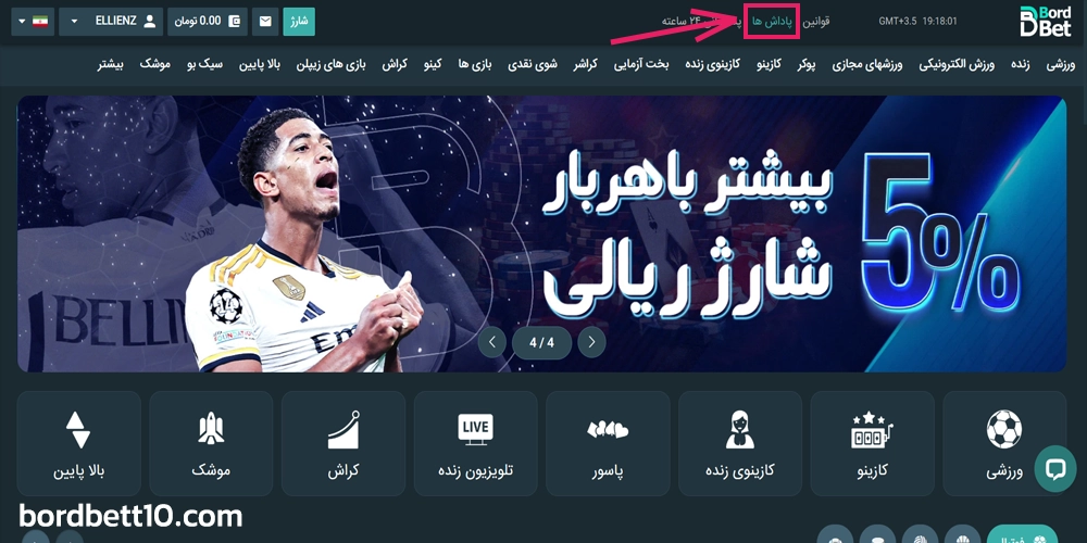 بونوس ها و جوایز برد بت برای کاربران سایت betbord